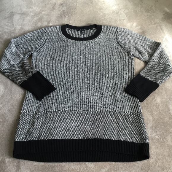 Kenneth Cole Other - Kenneth Cole NY Crew Neck Mens Gray Black Sweater Sz M Viscose Wool Blend